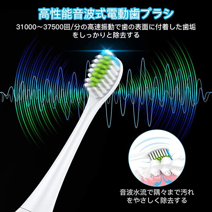 電動歯ブラシ グリーン 防水 オートタイマー 音波電動歯ブラシ