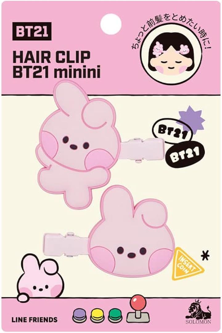 BT21 minini 前髪クリップ COOKY HAIR CLIP ヘアクリップ ヘアピン