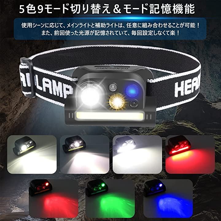 ヘッドライト 充電式 LED頭ライト