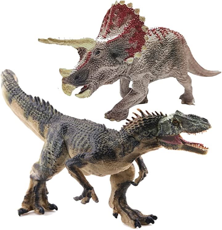 恐竜 フィギュア セット きょうりゅう おもちゃ 緑アロサウルス＋トリケラトプス おもちゃ・ホビー・ゲーム