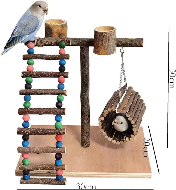 No,2】可動式ネット付 バードアスレチック 小鳥用 とまり木 - 鳥用品