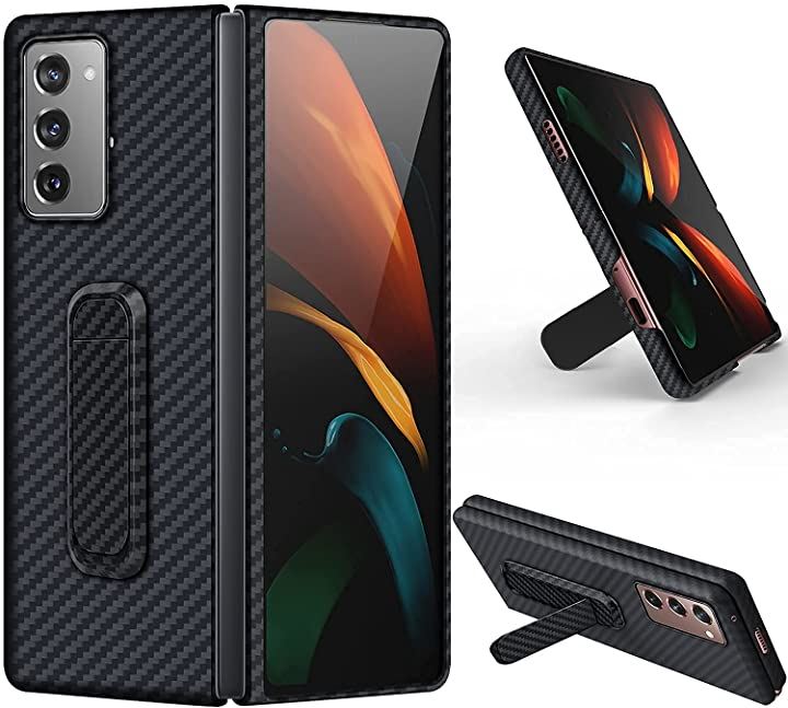 互換品galaxy z fold2 ケース アラミド カーボン風 アラミド繊維