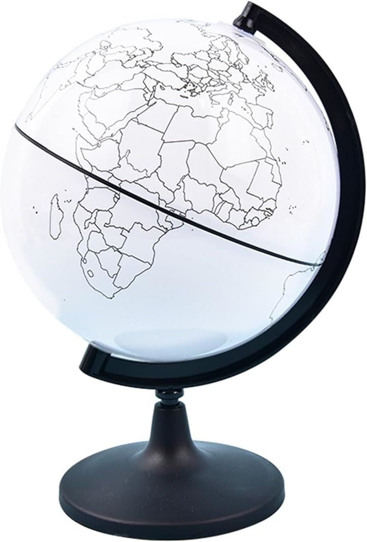 地球儀 白地図 14cm 白地図地球儀 ミニ地球儀 学習 子供用 書き込み可能 寄せ書き( ホワイト)