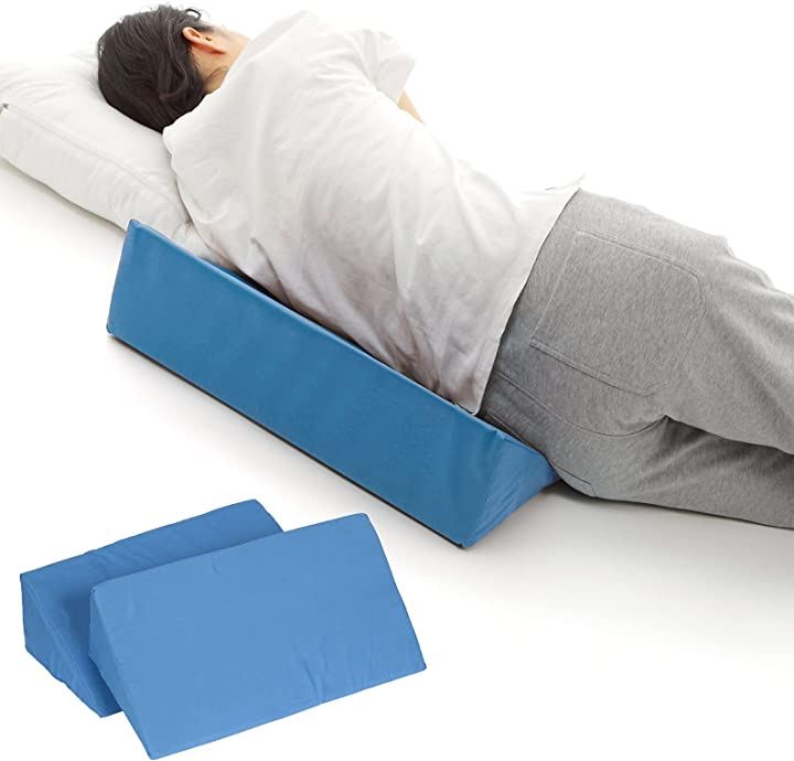 介護福祉士が推奨するクッション ２個セット 介護用クッション 三角クッション 寝返りしやすく安定( ブルー)