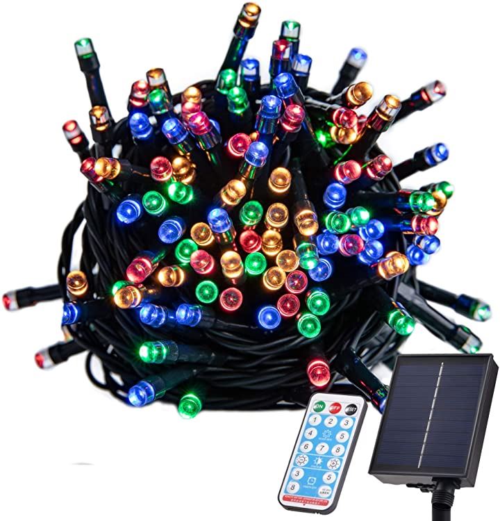 ソーラーLEDイルミネーションライト ソーラーライトストリング リモコン付き マルチカラー クリスマス用品 パーティー・イベント用品・販促品 おもちゃ・ホビー・ゲーム(Multi-colored, 100LED)
