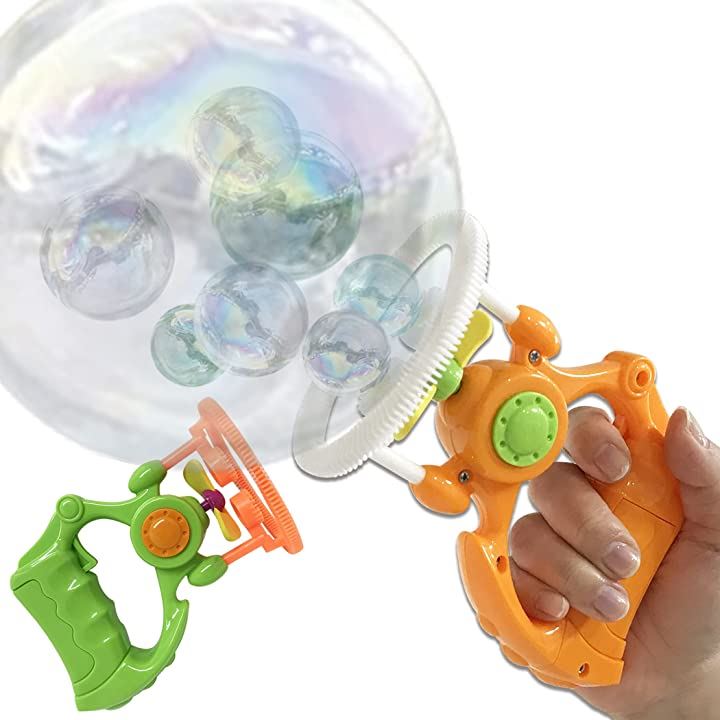 バブルガン シャボン玉 電動式 バブルマシーン しゃぼん液 外遊び おもちゃ 子供 アウトドア( 2個セット)