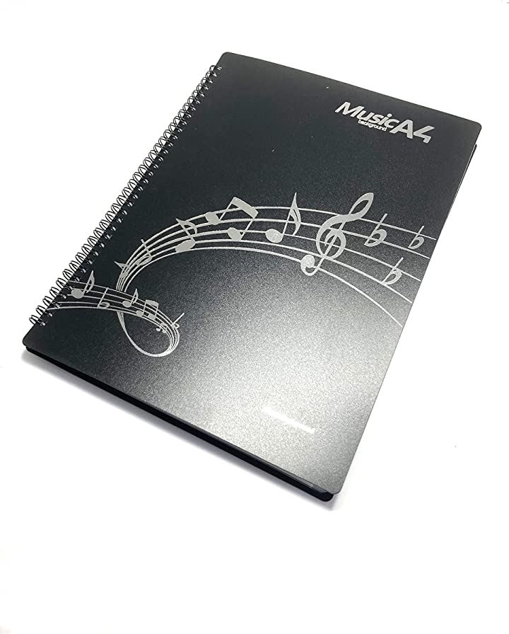 楽譜 ファイル 譜面 A4サイズ 見開き 書き込み 演奏者 演奏家 音楽家 ミュージシャン パーツ・アクセサリー 楽器 CD・DVD・楽器(ブラック)