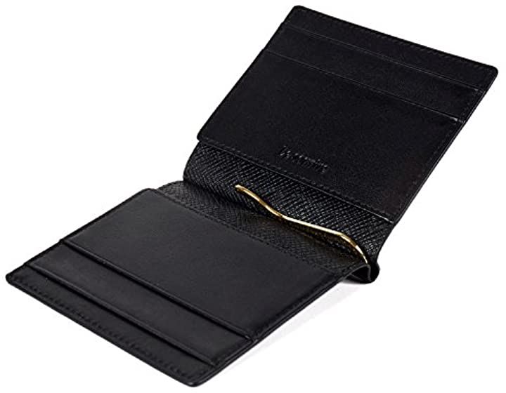 マネークリップ とにかく薄い ミニマリスト 本革 メンズ メンズ財布 バッグ 小物 ブランド雑貨 ファッション ブラック クイックスピード ヤマダモール店