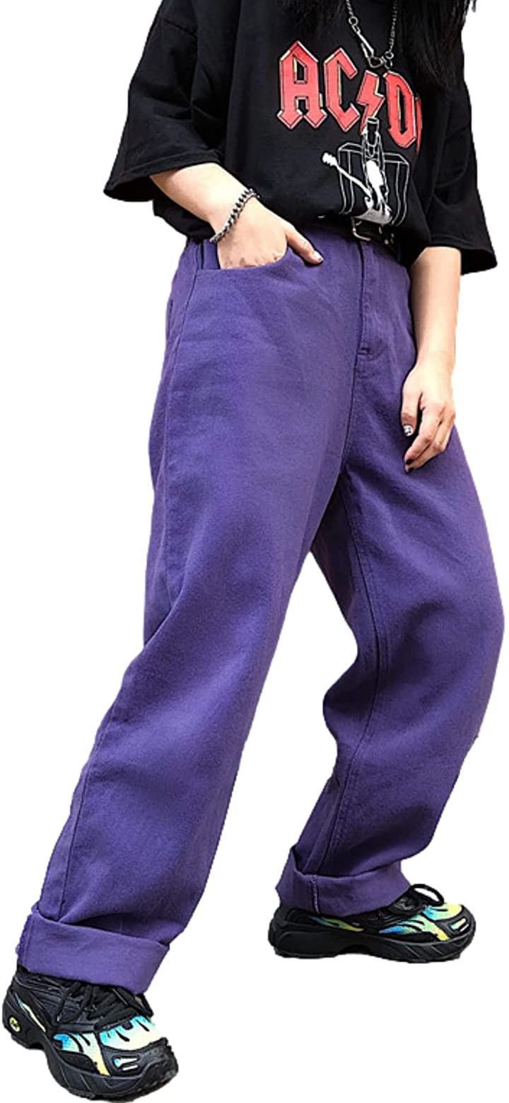 ワイドパンツ メンズ レディース カラーパンツ オーバーサイズ 韓国ファッション ゆったり ハーフパンツ ボトムス メンズファッション パープル M クイックスピード ヤマダモール店