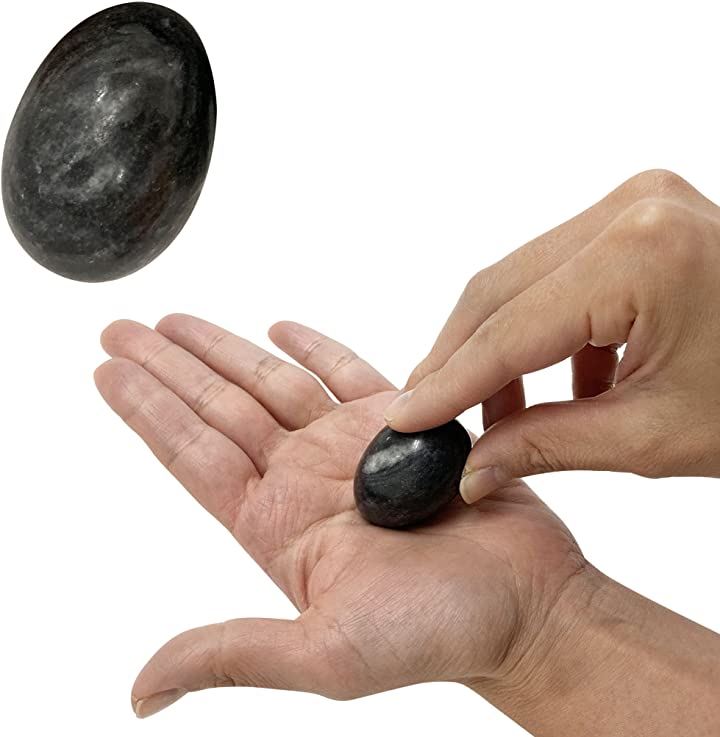 どこでも使えるつぼ押し2個セット 痛くない 指圧 タマゴ 天然石 健康グッズ マッサージ 黒( 黒 2個セット)