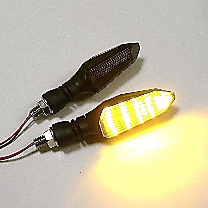 カスタマイズ バイク 用 15LED ウインカー スモークレンズ 汎用 オレンジ 前後左右 1台分 4個セット