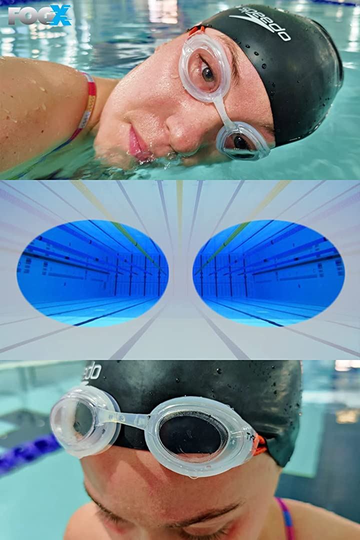 フォグエックス 超強力くもり止めシール 水泳ゴーグル用 貼るだけで効果長持ち 水中メガネ スイミング プール ２個セット スポーツ・アウトドア(クリア, 2パック)