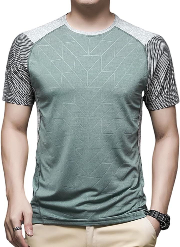 機能性 メンズ Tシャツ 涼しい 半袖 消臭 吸汗速乾 DRY 抗菌 防臭ドライ( 03-Green, XL)