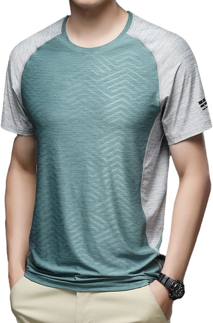 機能性 メンズ Tシャツ 涼しい 半袖 消臭 吸汗速乾 DRY 抗菌 防臭ドライ( 04-Green, M)