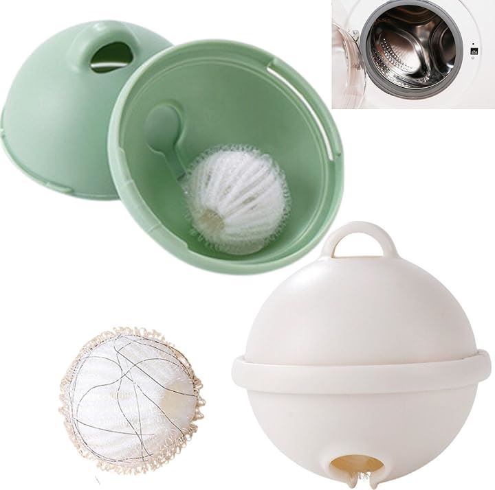 ランドリーボール ドライヤーボール 洗濯ボール 2個セット ドラム式 洗濯機 乾燥機( グリーン＆ホワイト)