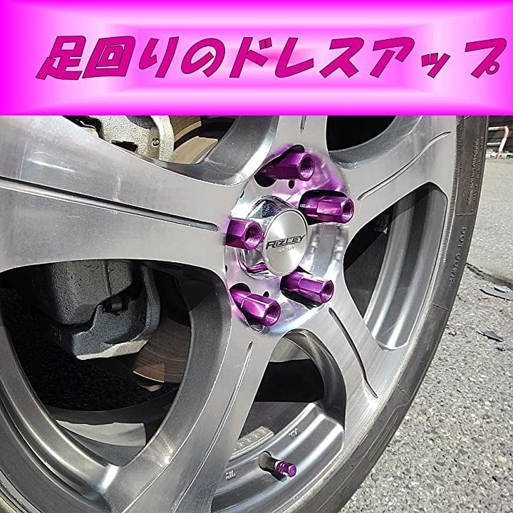 アルミ 製 レーシング ロング ナット 貫通型 M12 P1 25 P1 5 軽量 ドレスアップ 選べる６色 010 紫 6穴用24個 ロックナット ホイール タイヤ周辺用品 カー用品 車用品 バイク用品 010 紫 P1 5 6穴用24個 クイックスピード ヤマダモール店