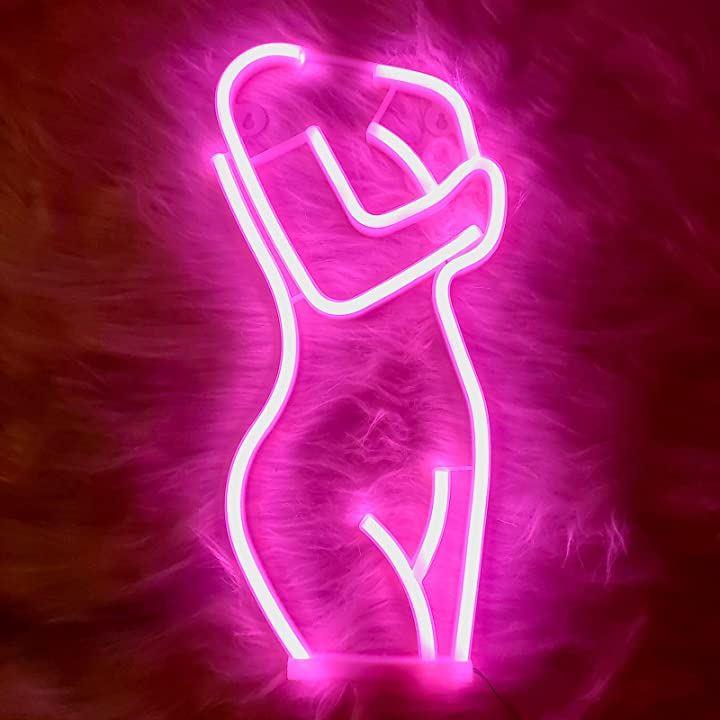 LEDネオン セクシーな女性のモデリングランプ セクシーレディーネオンサイン ライト・照明 インテリア・寝具・収納(ピンク, サイドビュー)