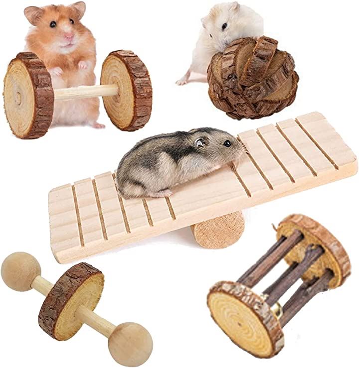 ハムスター 小動物用 おもちゃ 噛む 玩具 木製 かじり木