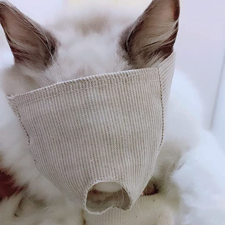 うのにもお得な 猫爪切りマスク 目隠しマスク 噛みつき防止 Lサイズ メッシュ