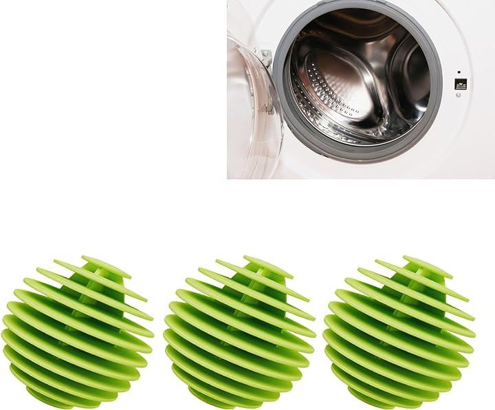 ランドリーボール ドライヤーボール 洗濯ボール ドラム式 洗濯機 乾燥機 絡み防止 ほこり取り( グリーン)