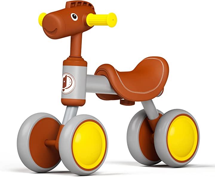 三輪車 乗用玩具 馬おもちゃ 三輪車1-3歳 室内遊び専用 乗用おもちゃ 乗り物おもちゃ 乗物玩具・三輪車 おもちゃ・ホビー・ゲーム(ブラウン, 49x37.5x22.5CM)