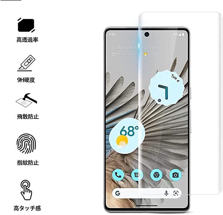 6点セットGoogle Pixel 7Pro用クリアケース+Pixel 7Pro用ガラス