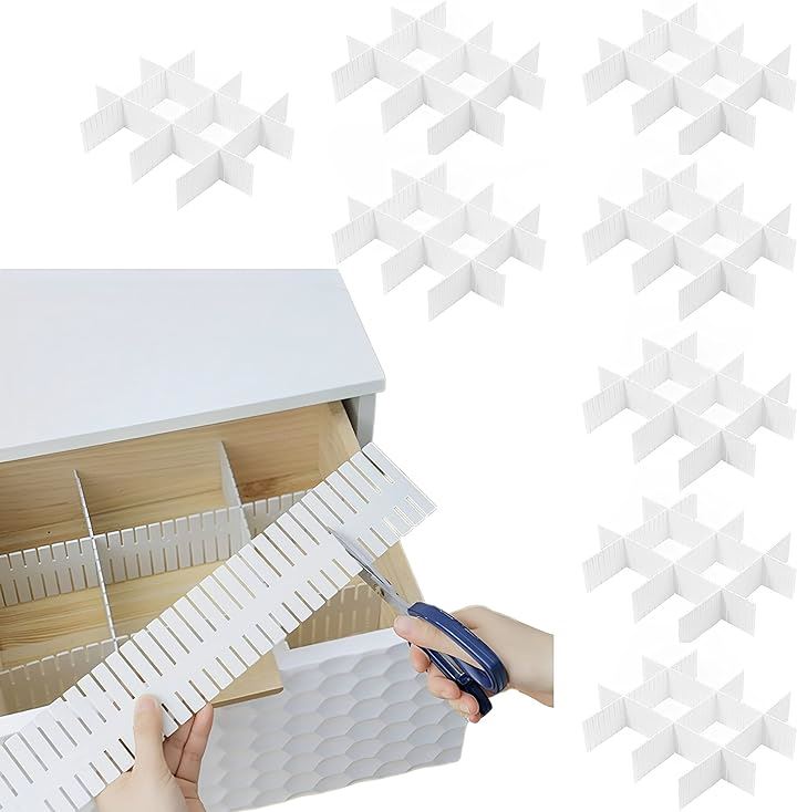 引き出し仕切り板 文房具 キッチン 整理 切断可能 組合せ自由 37x7cm 白( 40枚セット)