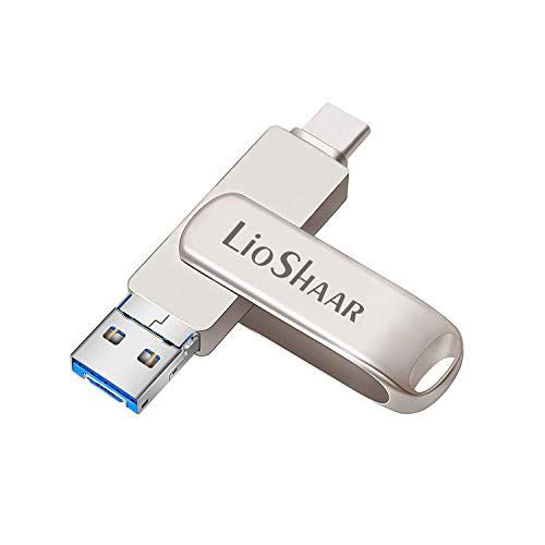 Type-C USBメモリ32GB Type-Cメモリ 3.0フラッシュドライブ メモリスティック OTG 高速データ転送 360°回転式 C、Android、コンピュータ用3 in 1 一本三役 セキュリティ(USB C 32GB)