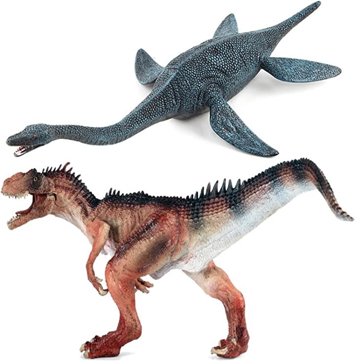 恐竜 フィギュア セット アロサウルス プレシオサウルス 海 おもちゃ 6+
