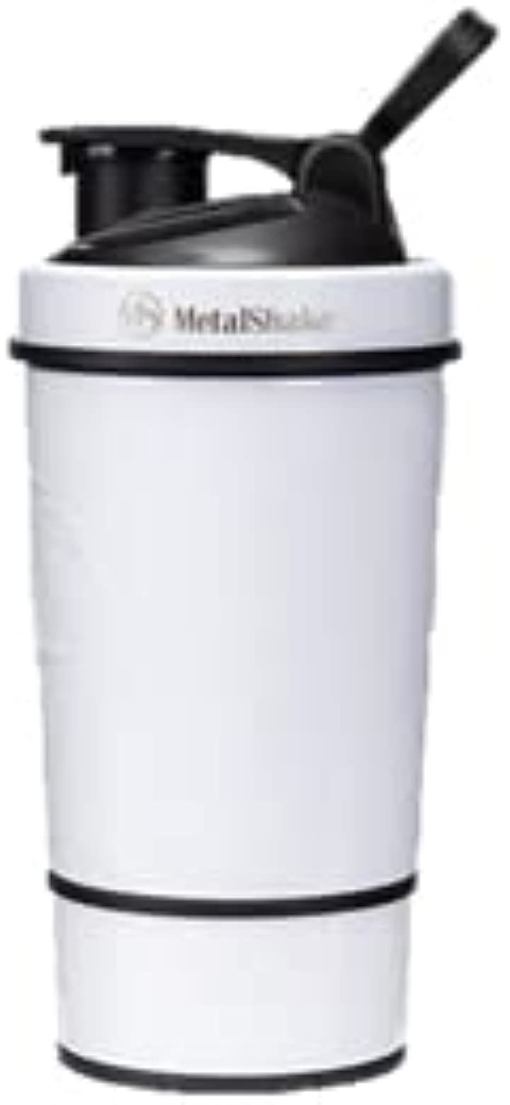 Metal Shake 600ml メタルシェイク 水筒 プロテインシェイカー タンブラー 24時間保冷 6時間保温 二重ロック 水筒・ボトル アウトドア スポーツ・アウトドア(スノーホワイト)