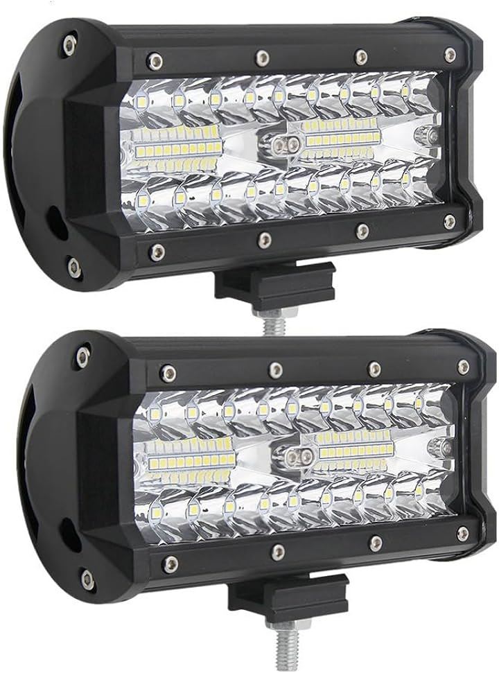 led 作業灯 フォグランプ 投光器 ライト 照明 車 12v-24v 兼用 アウトドア ガレージ( ホワイト)