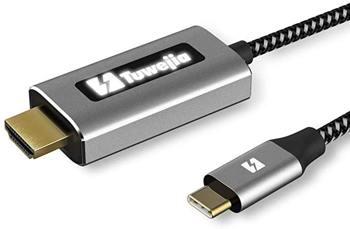 USB Type C to HDMI 変換 60Hz高解像度 Thunderbolt 3 ケーブル バックライトインジケーター付き