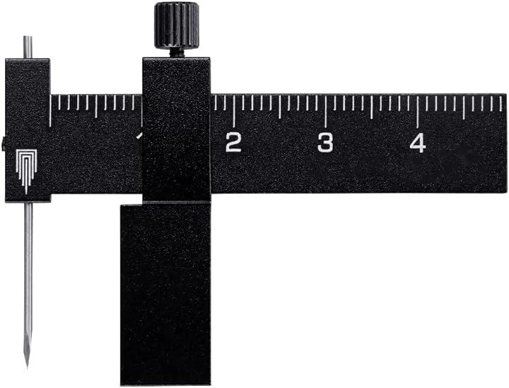 プラモデル工具 小型 スジボリ 平行彫り ケガキ針 定規 スライド ディティールアップ 模型( ブラック)