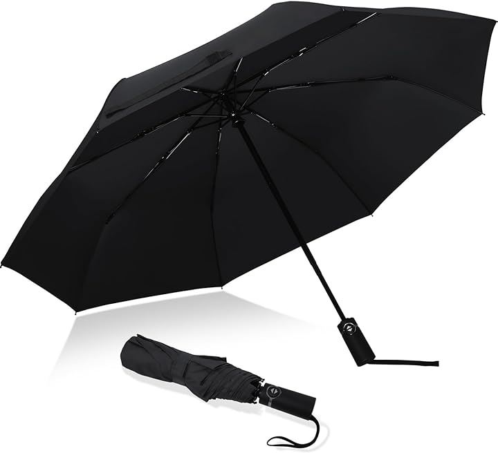 傘 折りたたみ傘 自動開閉 ワンタッチ メンズ レディーズ 台風対応 梅雨対策 晴雨兼用( ブラック)