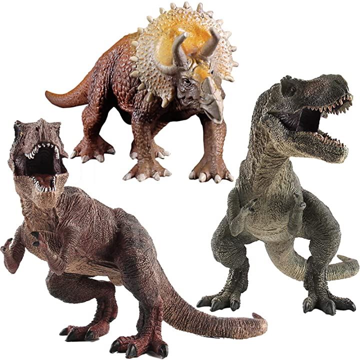 恐竜 フィギュア セット おもちゃ 人形 Tレックス2体＋トリケラトプス おもちゃ・ホビー・ゲーム