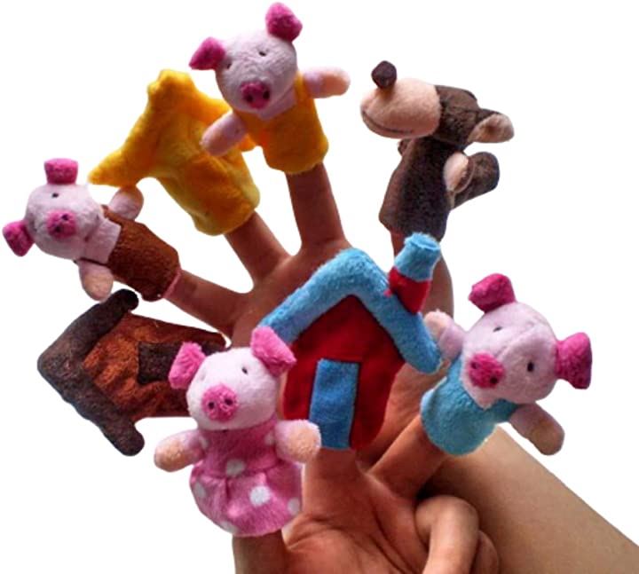 指人形 パペット セット 童話 人形劇 おもちゃ 子供 室内遊び ぬいぐるみ おもちゃ・玩具・ホビー(3匹のこぶた)