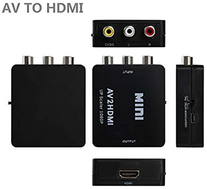 RCA to HDMI変換コンバーター AV 変換器 AV2HDMI USBケーブル付き 音声転送 1080/720P切り替え映像編集機 コンポジットをHDMIに変換アダプタ ブラック テレビ関連用品 TV・オーディオ・カメラ
