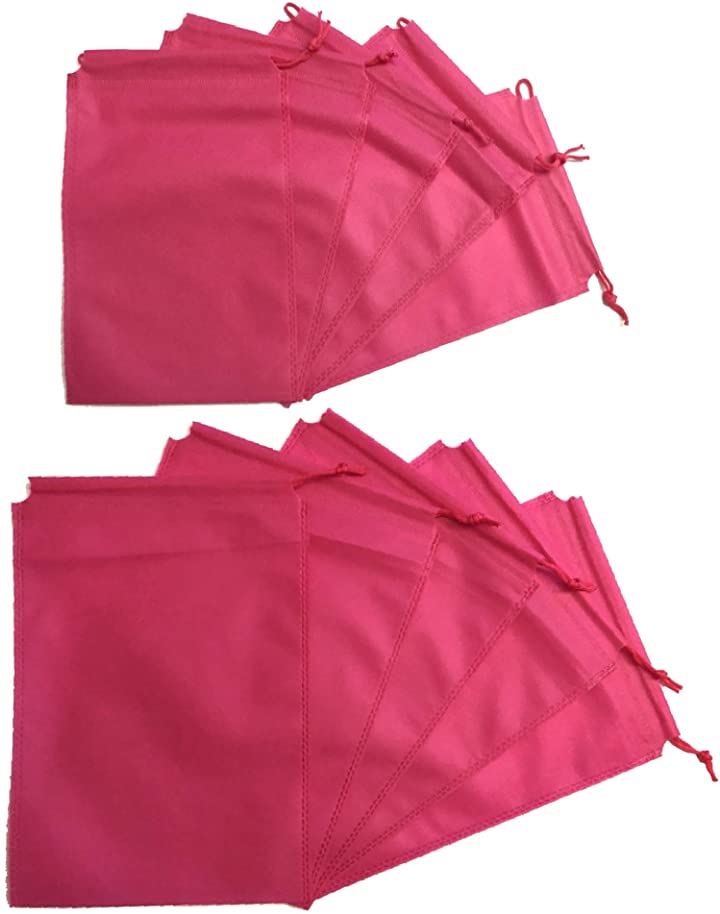 不織布 巾着袋 25x16cm5枚 + 32x22cm5枚 10枚組 pink2ty-m 旅行用品 日用品雑貨・文房具・手芸(ピンク)