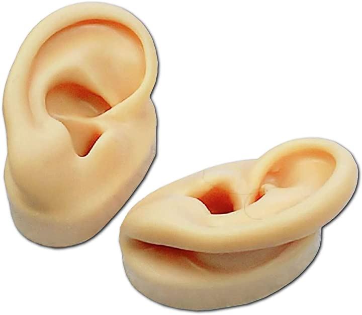 シリコン 耳 模型 耳モデル 人工 ダミー 耳鍼 縫合 練習 みみ 絵画 美術 両耳