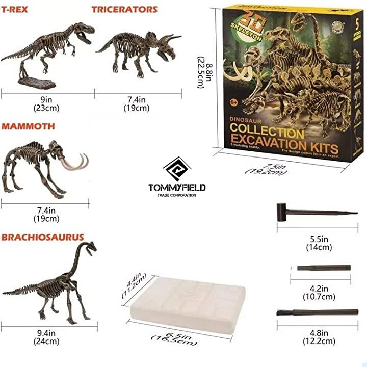 Utst 恐竜 化石 発掘 おもちゃ キット ティラノサウルス マンモス 知育 知的 興味 子供用 景品 ギフト プレゼント に 安心の定価販売