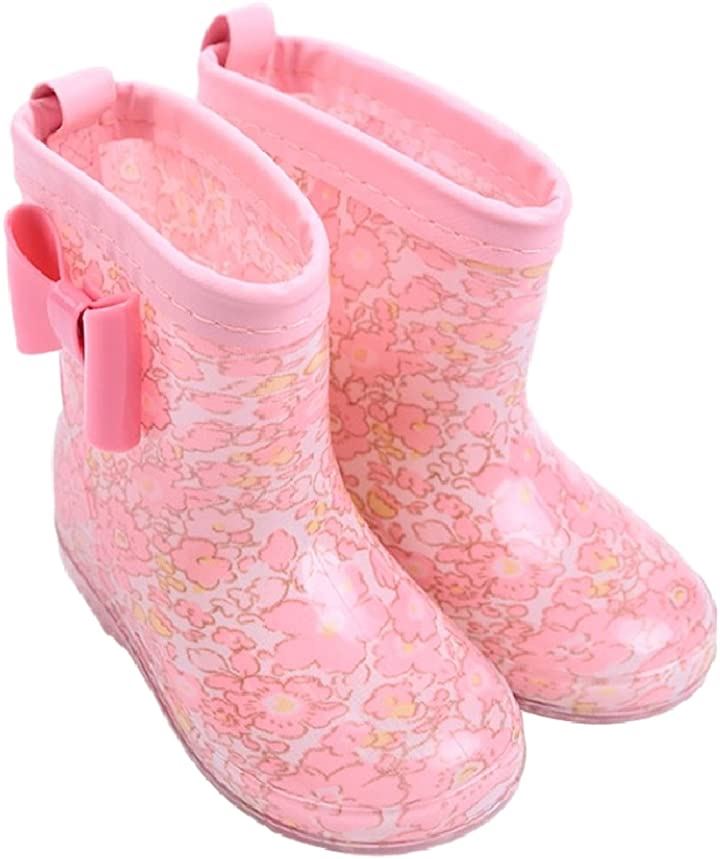 女の子 レインブーツ 長靴 シューズ 雨靴 キッズ 子供( フラワー, 18.0〜19.0 cm)