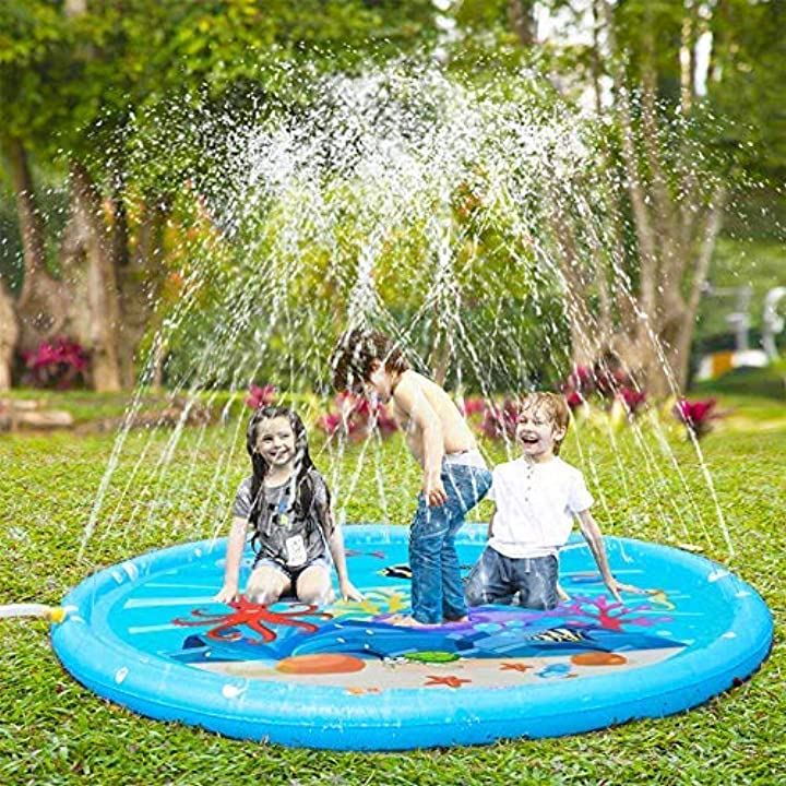 噴水マット プレイマット 噴水おもちゃ キッズ 水遊び 親子遊び プールマット アウトドア噴水池 庭の中に遊び 家族用 芝生遊び 子供プレゼ